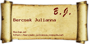 Bercsek Julianna névjegykártya